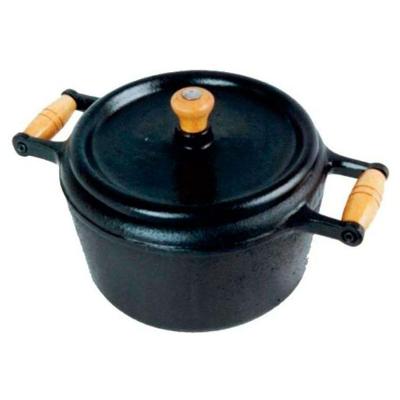 Panela De Ferro Modelo Pressão 2 Alças De Madeira - 9 Lt