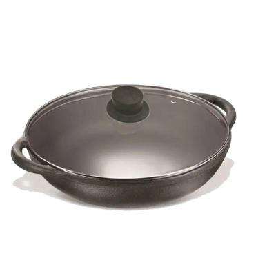 Panela Parmegiana de Ferro Fundido com Tampa de Vidro 22cm