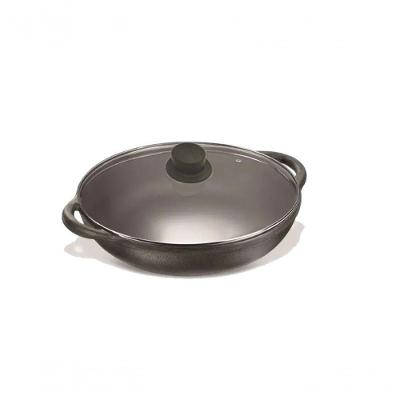 Panela Parmegiana De Ferro Fundido Com Tampa De Vidro 20Cm.