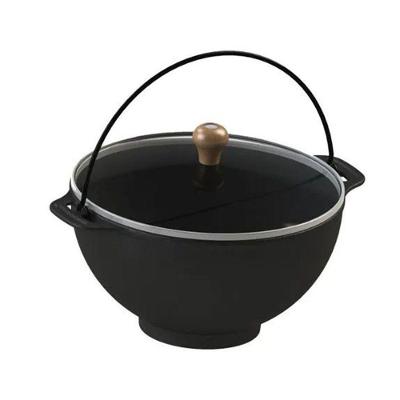 Panela Polenteira Ferro Fundido Tampa Vidro Libaneza 5,1 Lts