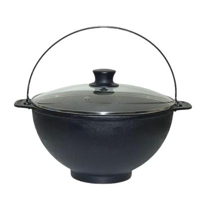 Panela Polenteira De Ferro Fundido Com Tampa Vidro 26Cm 5L