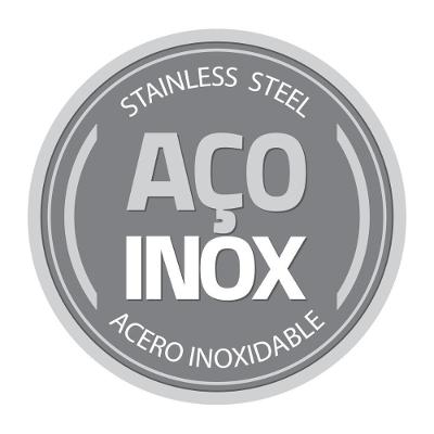 Panela Tramontina Professional Em Inox Tampa Plana Detalhe S
