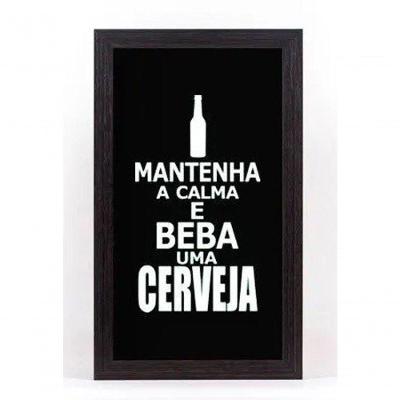 Quadro Porta Tampinhas Pequeno - Mantenha A Calma 1147 único