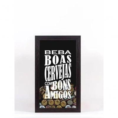 Quadro Porta Tampinhas Pequeno - Beba Boas Cervejas 1154 único