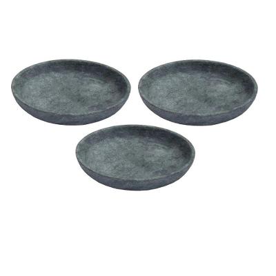 Kit 3 Pratos Fundo Para Massa Em Pedra Sabão Borda Alta 22Cm.
