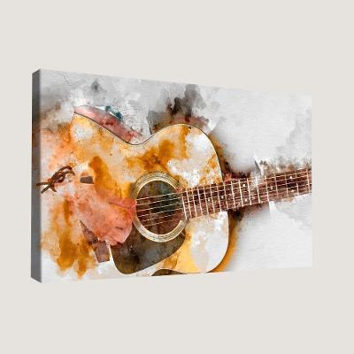 Quadro Arte Violão Aquarela Br Artes Grande 118x78