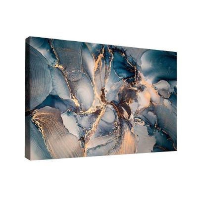 Quadro Abstrato Azul Gold Br Artes Grande 118x78
