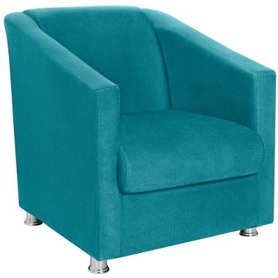 Poltrona Decorativa Bia Suede Azul Mpassos Azul