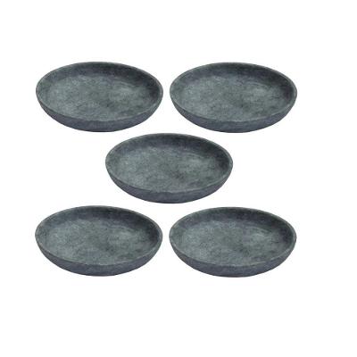 Kit 5 Pratos Fundo Para Massa Em Pedra Sabão Borda Alta 28Cm.