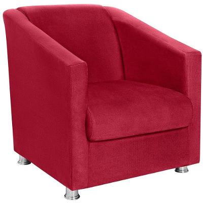 Poltrona Decorativa Bia Suede Vermelho Mpassos Vermelho