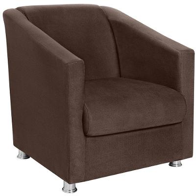 Poltrona Decorativa Bia Suede Marrom Mpassos Marrom