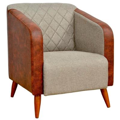 Poltrona Decorativa Silm Pes Em Madeira Cinza Marrom Mpassos Cinza Marrom