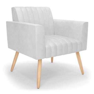 Poltrona Viena Gomada Corano Pés Palito Natural - D'rossi Cor Branco
