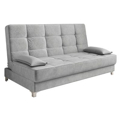 Sofá Cama Equador 193 Cm Veludo Pés Plástico Cromado Cinza