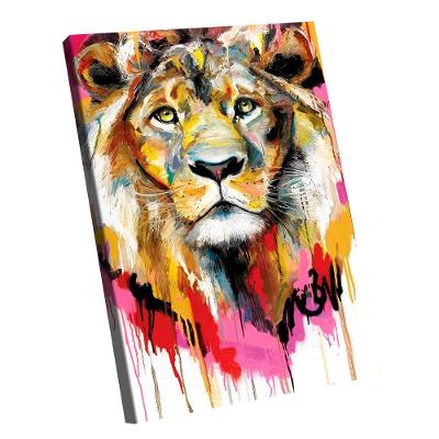 Quadro Leão Grafite Color Pequeno 60x40
