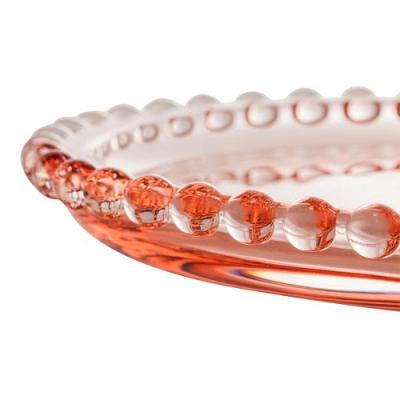 Prato De Mesa Cristal Coração Pearl Rosa 25Cm Wolff