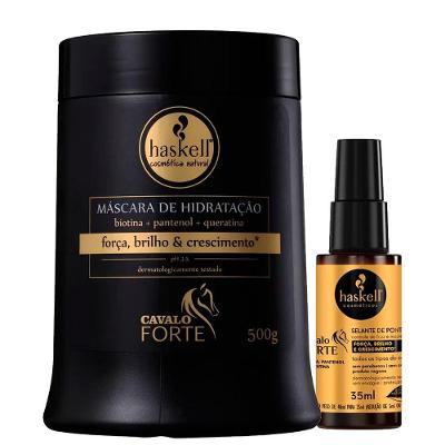 Kit Capilar Mascara E Selador De Pontas Haskel Cavalo Forte 500Ml