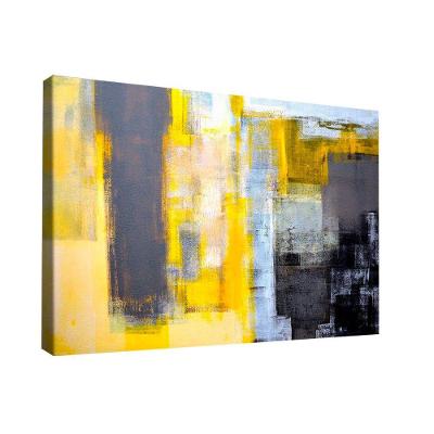 Quadro Pintura Traços Amarelos Br Artes Grande 118x78
