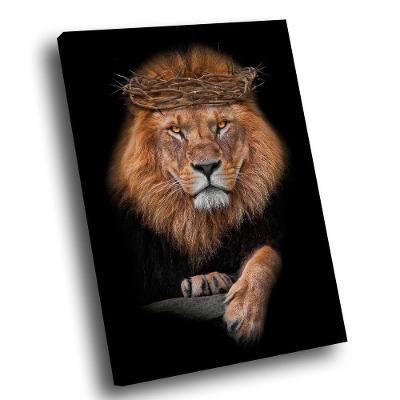 Quadro Realeza Do Leão Com Coroa Br Artes Grande 118x78