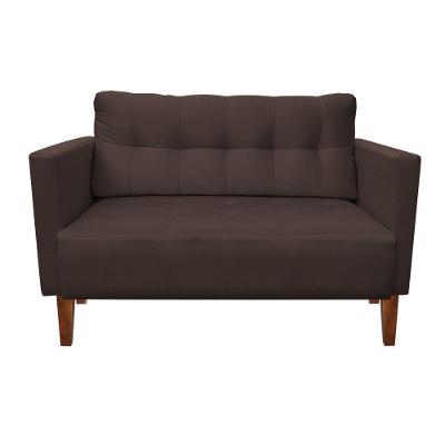Sofá Retrô Namoradeira 2L Livia Suede Marrom