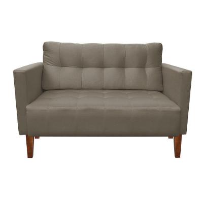 Sofá Retrô Namoradeira 2L Livia Suede Marrom Rato