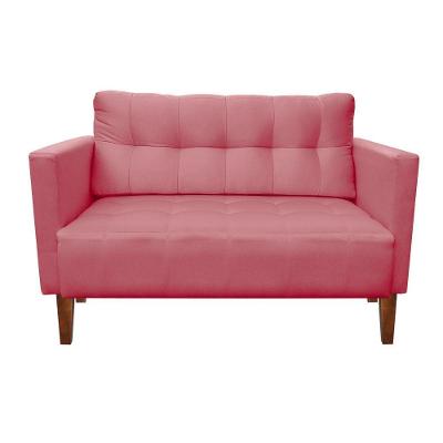 Sofá Retrô Namoradeira 2L Livia Suede Rose