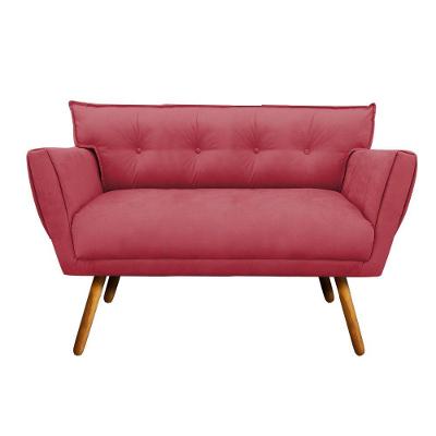 Sofá Retrô Namoradeira Anitta Suede Rose