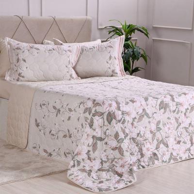 Colcha Com Porta Travesseiros Queen 200 Fios Dupla Face Extra Macio