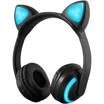 Fones De Ouvido Sem Fio Com Bluetooth Com Microfone, 7 Cores, Luz De Led Piscando, Estéreo Preto