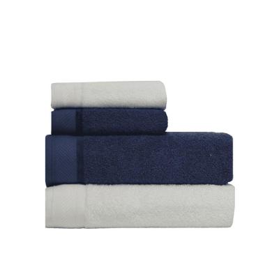 Jogo De Toalha Banhão 4 Peças Eleganz Azul E Branco