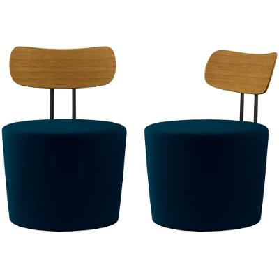 Kit 2 Poltronas Decorativas Lua Veludo Sl 948 Moll Sl 948
