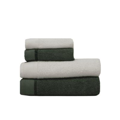 Jogo De Toalha Banhão 4 Peças Eleganz Branco E Verde