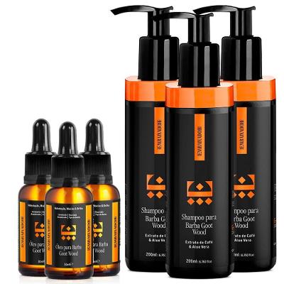 Kit 03 Óleo Barba Goot Wood + 03 Shampoo Barba Goot Wood Embaixador 200Ml