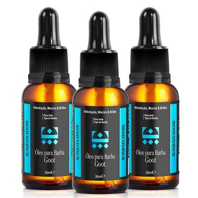 Kit 3 Óleo Hidratante Para Barba Goot Embaixador 30Ml