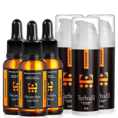 Kit 03 Óleo Para Barba Goot Wood + 03 Blend Turbodil Embaixador 30Ml