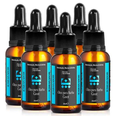Kit 6 Óleo Hidratante Para Barba Goot Embaixador 30Ml