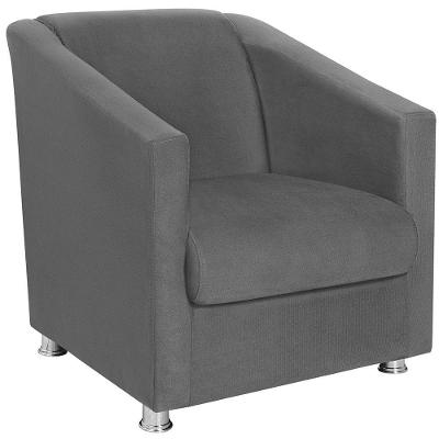 Poltrona Decorativa Bia Suede Cinza Escuro Mpassos Cinza Escuro