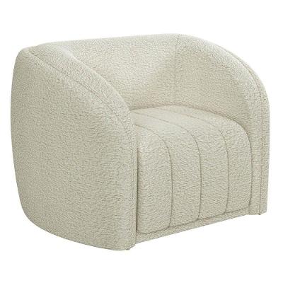 Poltrona Decorativa Para Sala 112cm Meris M22 Bouclê Cru - Mpozenato