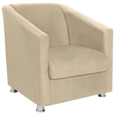 Poltrona Decorativa Bia Suede Bege Mpassos Bege