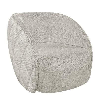 Poltrona Decorativa Para Sala 90cm Tressê Zion M22 Bouclê Branco - Mpozenato