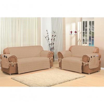 Capa Protetora De Sofa Microfibra 02 E 03 Lugares Avelã