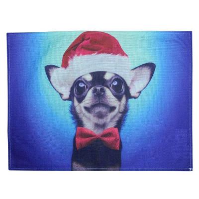 Jogo Americano Estampa Natal Cachorro Natalino 4 Peças
