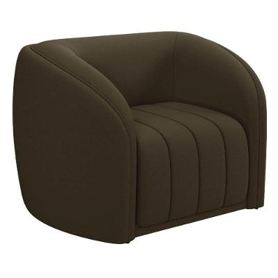 Poltrona Decorativa Para Sala 112cm Meris M22 Veludo Marrom - Mpozenato