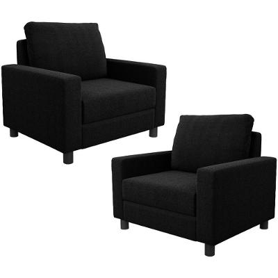 Poltrona Decorativa Para Sala De Estar E Recepção Malta L02 Bouclê Preto - Lyam Decor