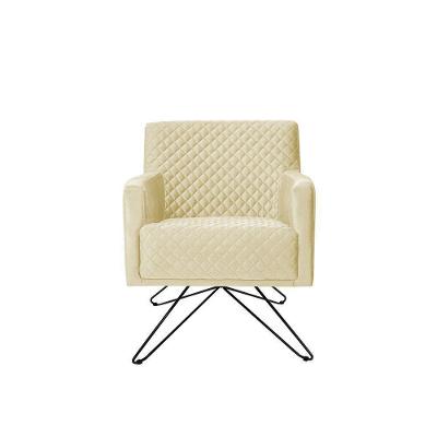 Poltrona Decorativa Nagoya Base Orby Corano Bege