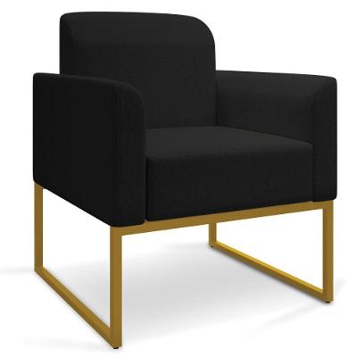 Poltrona Marisa Linho Dourado Cor A79 Preto