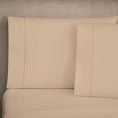 Jogo De Cama Lençol Milano Casal Queen Percal 180 Fios Ponto Palito Liso 04 Peças - Cáqui