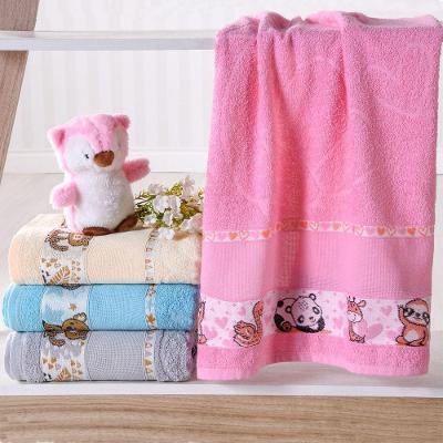 Toalha De Banho Infantil Com Barra Ponto Cruz 75X110