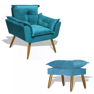 Kit Poltrona Opala C/Puff Opala- Azul Turquesa Azul Turquesa