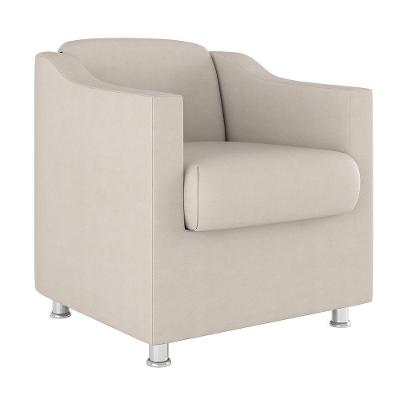 Cadeira Poltrona Decorativa Recepção Hospital Suede Balaqui Cor:bege